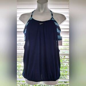 Nike Multi Blue Layered Tankini Swim Top Sz XXL NWT